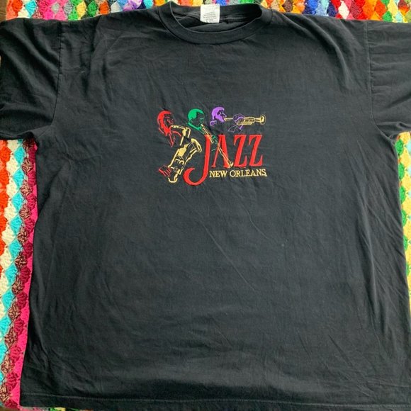 Vintage 90s New Orleans Jazz Embroidered Musicians Oversized Unisex Grap… - Picture 7 of 12